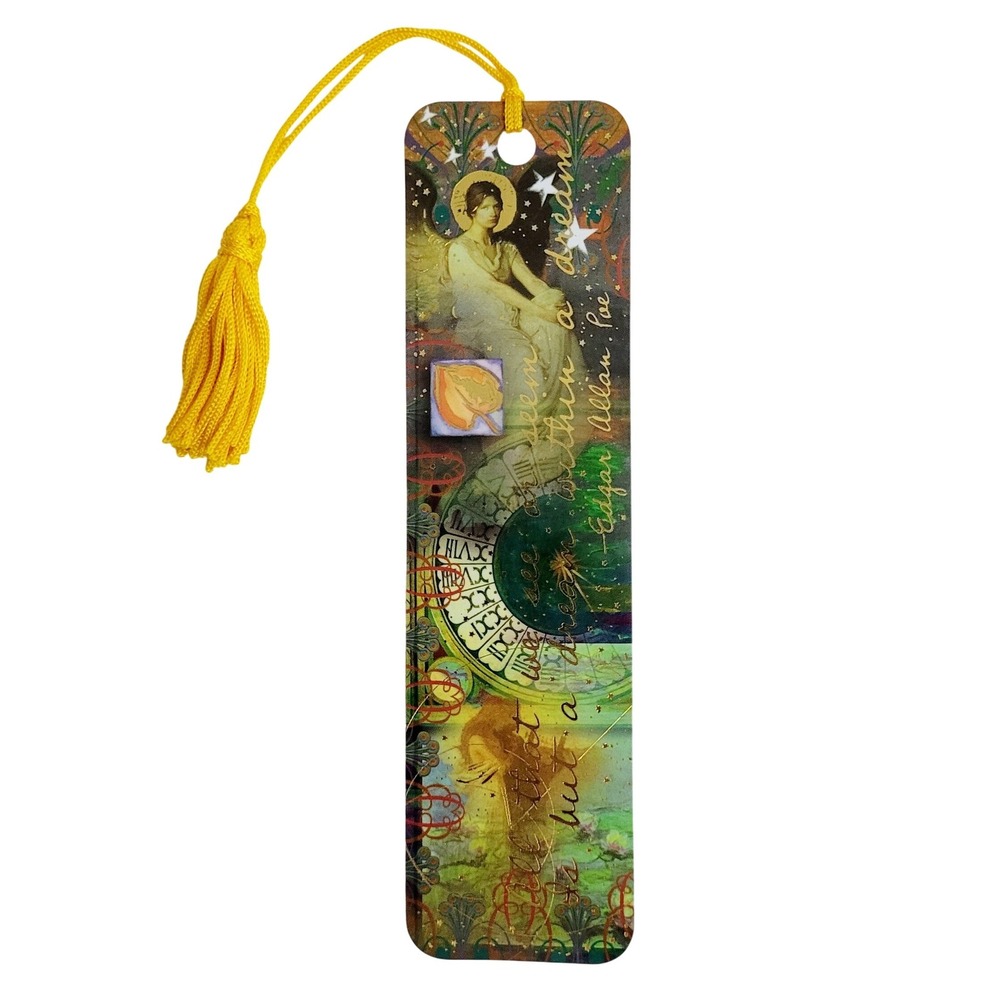 Vintage 90s Edgar Allan Poe Dream Bookmark Evelia Garcia 1998 Antioch TBM-16837